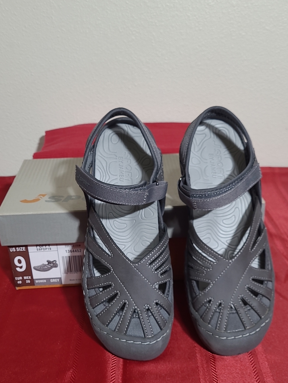 JSport Jambu Poppy Women's Mary Jane Gray Sandals
